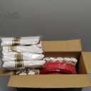 Nervure 175PCS Red Plastic Plates - Disposable Red Gold Party Plates & Pre Rolled Napkins with Cutlery for 25 Guests, 50Plates, 75Silverware, 25Cups, 25Napkin for Wedding & Party & Mother's Day