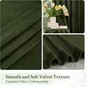 LAMIT Olive Green Velvet Curtains 84 Inch for Living Room, Luxury Thermal Insulated Blackout Curtains Room Darkening Back Tab and Rod Pocket Window Drapes for Bedroom, 2 Panels, 52 x 84 Inch