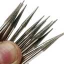 JINGLING 30Pcs 3.2mm Tapered Point Diamond Grinding Bit 1/8" Cone Rotary Burrs for Dremel