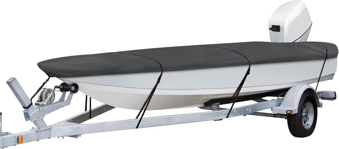 Classic Accessories StormPro Heavy-Duty Boat Cover, Fits Boats 12 ft - 14 ft Long x 68 in Wide