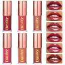Dmsky Hydrating Glossy Lip Stain 6 Pack, Long-Lasting Lip Gloss Bulk Set, Lightweight Lip Tint with 6 Colors, Lip Gloss for Women and Girls Makeup