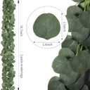 CQURE 90Pcs Eucalyptus Garland,Artificial Eucalyptus Leaves Table Greenery Garland Wreath Vines for Wedding Party Table Fireplace Bedroom Wall Decor