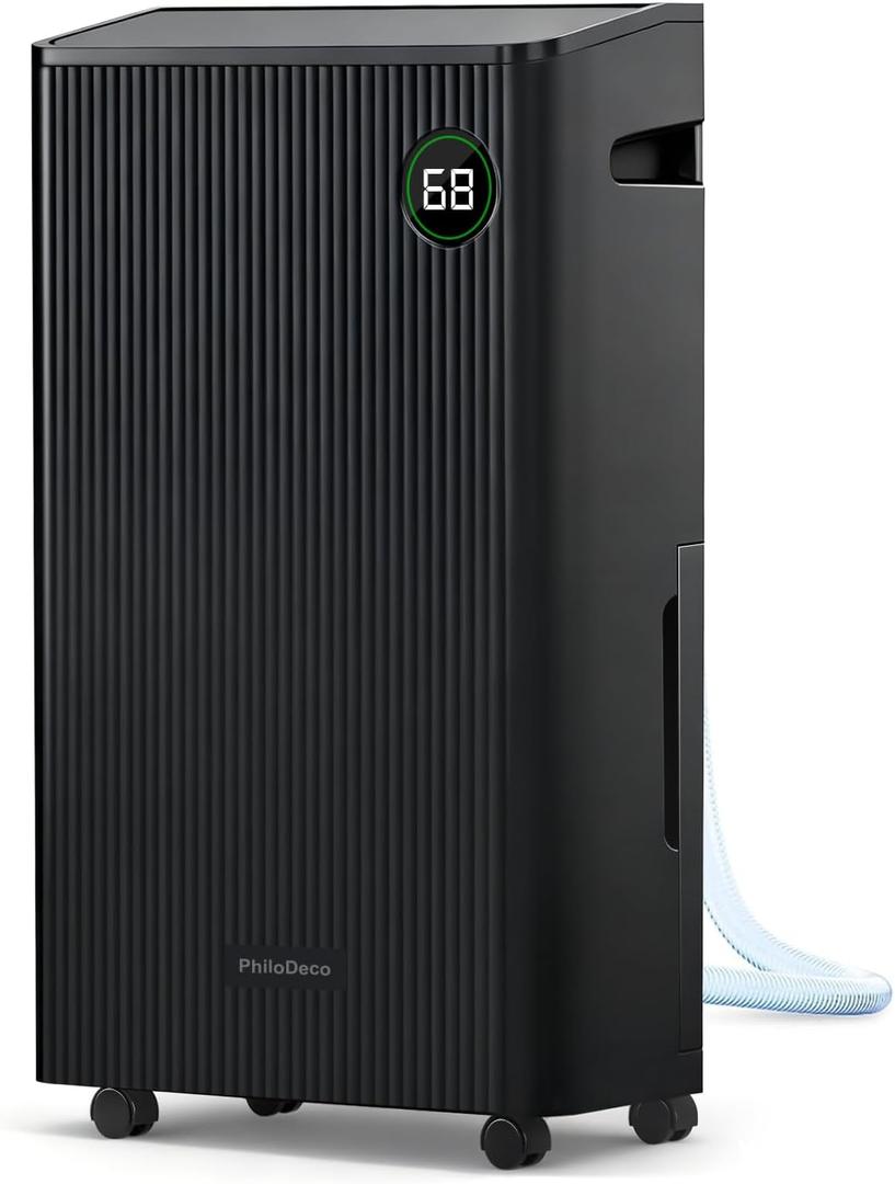 4500 Sq.Ft Dehumidifier with Drain Hose Max 80 Pint, for Basement, Bathroom, Bedroom, Home, Automatic Defrosting, Intelligent Humidity Control with 24HR Timer, Smart Quiet Dehumidifiers, Black