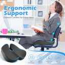 Office Chair Cushion: Ergonomic Memory Foam Seat Cushion, Tailbone-Sciatica Pain Relief Pillow, Desk Butt Pillow for Office Chair, Car Seat, Airplane, Wheelchair - Dark Grey