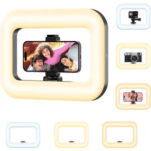 Rechargeable Ring Light Without Stand, Cordless Square Ring Light for 360 Photo Booth Accessories, Phone Video Stabilizer for iPhone with 4000mAh Built-in Battery for Video Recording Streaming