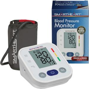 SmartHeart Blood Pressure Monitor | Wide Range Arm Cuff | 2-Person Memory | 198 Total Reading Storage | Excessive Movement Indicator | Easy to Use Automatic Inflation and Deflation