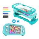 Protective Case for Nintendo Switch Lite, with Detachable TPU+Built-in PC Screen Protector & 2 x Thumb Grip Caps (for Nintendo Switch lite, Blue)