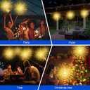 MERRIMAX M Solar Firework Lights Outdoor, 5 Pack 1000LED Solar Starburst Lights with Remote, 8 Modes Dimmable Waterproof Hanging Fairy Lights for Garden, Patio, Holiday Christmas Decor (Warm White)
