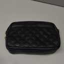 Leather Shoulder Bag Rhombus Pattern Messenger Bags Solid Female Satchel, Black