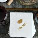 [400 Count - 5 x 5 Inch Folded] Fashion Cocktail Napkins, Dessert, Beverage Disposable Napkins, 3-Ply, Bulk White Napkins, Wedding, Bar, Restaurant or Party Napkins - 10x10 Inch Unfolded (Gold)