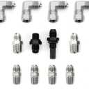 6AN 70" Transmission Cooler Hose Kit Lines Fitting Kit for GM Chevy 1996-2021 4L80E, for Ford C4-C6-AOD, for Turbo 350/400/200-200R4/700R4 4L60 4L60E 4L65E,Stainless Steel Braided Lines