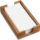 Napkin Holder for Bathroom, Acacia Wooden Guest Towel Holder Tray for Bathroom, Disposable Paper Hand Towel Holder for Bathroom Accessories, Dinner Napkin Holder for Kitchen Table Party (9.29 x 5.71 x 2.2 inches)