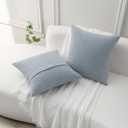 FUTEI Pack of 2 Dusty Blue Decorative Throw Pillow Covers 18x18 Inch Soft Cozy Solid Boucle Textured Cushion Case,Modern Home Decor for Couch Bed Living Room