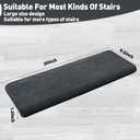PURE ERA Carpet Stair Treads Ultra Plush 9.5" X 30"Soft Bullnose Indoor Stair Protectors Pet-Friendly Non-Slip Skid Resistant Tape Free Washable Reusable(7 Pieces,Dark Gray)