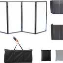 DJ Facade DJ Booth White&Black w/Carry Bag Portable DJ Event Facade Foldable Cover Screen Front Board Video Light Projector Display Scrim Panel