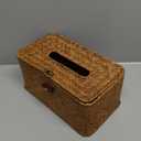 Sumnacon Tissue Box Cover Large Rectangle Tissue Box Seagrass Tissue Box Holder Woven Tissue Holder Decorative Tissue Cover for Bathroom Tissue Box Cover Rectangular for Home Office Table Coffee (Caramel)