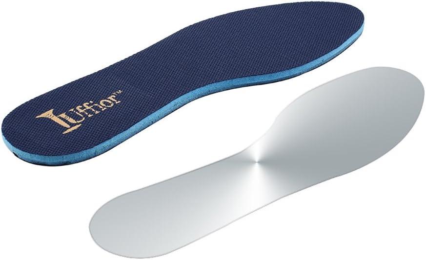 Tuffior Puncture Resistant Flexible Steel Plate Insoles for Men's & Women's Nail Proof Safety Work Shoes - Enhanced Protection for Footwear-One Pairs Insoles & One Pairs Heel Cushions(M)