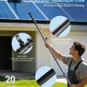 20FT Solar Panel Cleaning Brush and Pole with Patented Adapter and Hose Bracket, Water Fed Pole Cleaning System with Brush, Cobweb Duster and Squeegee for Window, Roof, Solar Pannel, RV