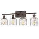 Zeyu 4 Light Fixtures for Bathroom Above Mirror, Vintage Vanity Lighting Fixtures, Oil Rubbed Bronze Finish with Clear Hammered Glass, ZJF63B-4W ORB