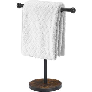 YINMIT Hand Towel Stand, T-Shape Height 15 Wood Countertop Towel Holder Stand, Hand Towel Rack with Heavy Base for Bathroom Kitchen Countertop Vanity