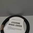 Road Comforts Steering Wheel Cover - Made with PVC Leather and Leopard Fabric - Universal 14 1/2 inches to 15 inches for Most Automotive Steering Wheel - Cheetah Print - Black