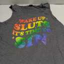 Wake up Sluts it's time to Sin Funny LGBTQ Gay Pride Month Tank Top, Gray, Size: L