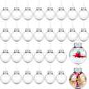 30 Pack Clear Plastic Christmas Ornaments Balls 2.36 Inch Fillable Ornament Ball Christmas Bulbs Xmas Hanging Ornaments for DIY Craft Projects Christmas Wedding Party Home Decor
