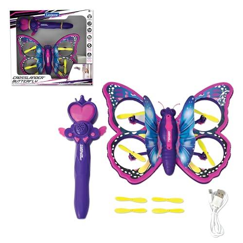 LEXiBOOK, Crosslander Butterfly, My Remote Control Flying Butterfly, Multidirectional Flight up to 12km/h (7 mph), Loopings, Remote Control with 2 Control Modes, Sound and Light Effects, Pink, RCBUT