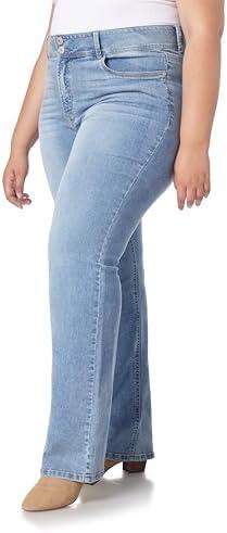 WallFlower Women's Luscious Curvy Bootcut Mid-Rise Insta Stretch Juniors Jeans (Standard and Plus), Albury, 24 Plus Short
