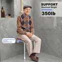 Folding Shower Seat Wall Mounted, Bathroom Bathtub Safety Stool Chair with Support Legs for Small Shower, Foldable Wall Wood Shower Bench for Seniors