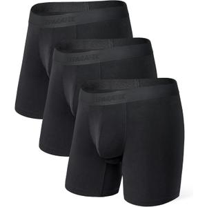 Separatec Mens Underwear with Pouch Moisture Wicking Rayon Made From Bamboo Underwear Men Breathable Boxer Briefs 3 or 6 Pack (Large)