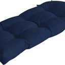 Arden Outdoor Wicker Settee Cushion, 41.5 x 18, Rain-Proof, Fade Resistant Sapphire Blue Leala