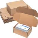 Shipping Boxes 9x6x4 inches 25 Pack Kraft Corrugated Cardboard Box Mailing for Small Business, Brown Medium Literature Mailer Packaging Supplies
