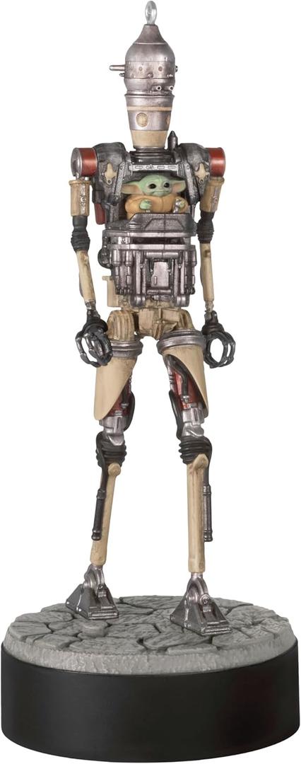 Hallmark Keepsake Christmas Ornament, Star Wars: The Mandalorian Grogu Operating IG-12 with Sound, Gifts for Star Wars Fans