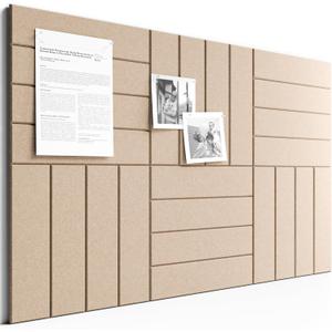Bumusty Large Cork Board Alternative-36 x 24" Felt Bulletin Board Tiles, with 30 Pushpins, 40 Adhesive Tabs, 6-Pack Slat Wall Paneling, Cork Boards for Office Push Pin Board Felt Board-Taupe