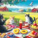 Jigsaw Puzzles 500 Pieces for Adults, Adult Puzzles Cat Puzzle Games Pieces Fit Together Perfectly Difficult Puzzles for Adult Elderly Challenging 20.5 * 15IN
