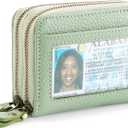 GOIACII Small Genuine Leather Wallet for Women, RFID Blocking Credit Card Holder Wallet (A05 Light Green)