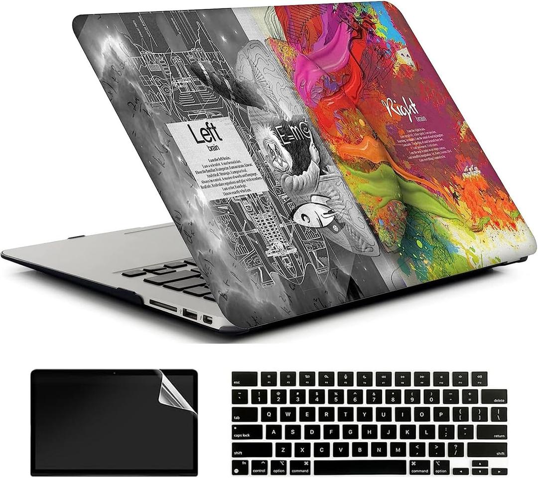 Case for MacBook Air 15 Inch M5 2026 M4 2025 M3 2024 M2 2023 A3241 2022 (A3448 A3241 3114 A2941 - Protective Plastic Hard Shell, Keyboard Cover and Screen Protector - Left Right Brain 2