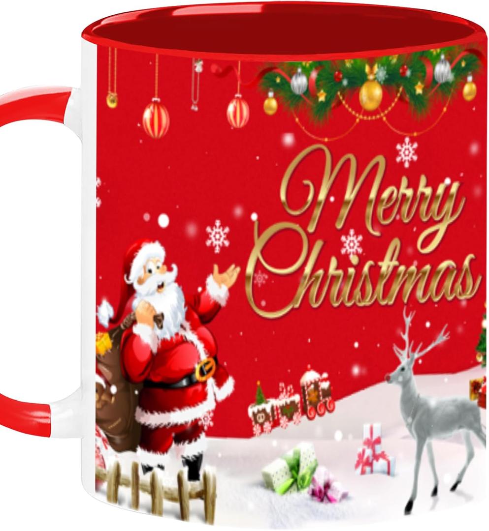 ERYUWOZA Christmas Coffee Mug, Christmas Mug Gifts for Women, Men, Mom, Dad, Uncle, Aunt, Wife, Husband, Sister, Friends, Her, Him, Gift Box Packaging, Red, 11oz (Pack of 1)