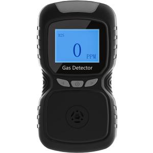 H2S Monitor Clip Single Gas H2S Detector Portable Hydrogen Sulfide Detector Gas Leak Detectors with Buzzer and Red Indicator Alarm Clip on 0~100ppm H2S Gas Detector