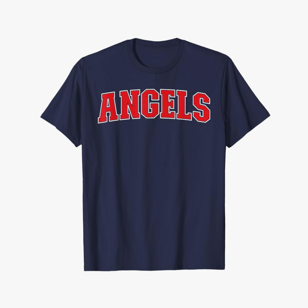 Angels California Souvenir Trip College Style Red Text T-Shirt M