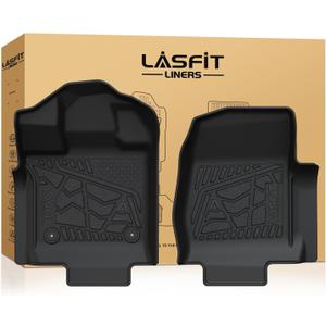 LASFIT Floor Mats for 2015-2026 Ford F-150 Regular Cab Bucket-Seat Carpet Floor, Ford F150 Standard Cab All Weather Portector TPE Waterproof Truck Liners-1st Row Black