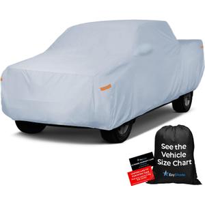 EzyShade 10-Layer Truck Cover Waterproof All Weather. See Vehicle Size-Chart for Accurate Fit. Full Outdoor Pickup Truck Covers for Gladiator Dakota Frontier. Sun Wind Rain. Size T2 (See SizeChart) (Reflective)
