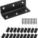 L Bracket, Heavy Duty Corner Brace, 20 Pack 3.2" Metal Shelf Bracket Angle Bracket for Shelves, Black Metal Braces for Wood