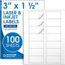 3" X 1.5" Matte White Printable Address Labels (100 Sheets, 1400 Stickers) Mailing Labels and Product Packaging Stickers for Laser & Inkjet Printers - Spartan Industrial Template R010