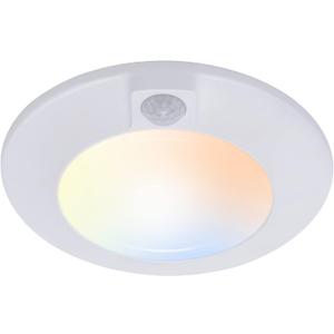 CLOUDY BAY 5 Color Motion Sensor Ceiling Light, 120V CRI90 10W,6.5 inch 2700K/3000K/3500K/4000K/5000K Selectable LED Flush Mount Fixture for Garage,Walk-in Closet,Attic,Pantry