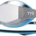 TYR Youth Black Ops 140 EV Mirrored Racing Goggles - Competition Ready Swim Goggles with Wide Vision, Anti-Fog, UV Protection (Blue, S)
