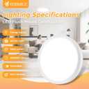 2Pack 15.8 Inch LED Flush Mount Ceiling Light, 35W, 3850LM, 2700K-5000K 5CCT Selectable & Dimmable, White Round Flat Panel Light for Hallway, Kitchen, Bedroom, Laundry Room, 15.8 inch-2pack-CRI Standard