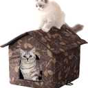 Cat Houses for Outdoor Cats Outdoor Houses for Feral Cats Dogs Cat House Cat Houses for Indoor Cats (Brown Cat House, Large-Houses)