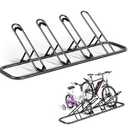 Mr IRONSTONE Floor Bike Rack for Garage, Indoor/Outdoor Bicycle Storage Stand, Parking Rack for Mountain, Road & Kids Bikes (Black, 4-Slot)